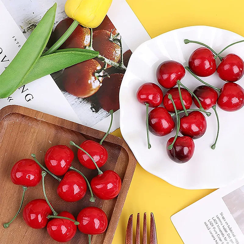 Photography Food - 30 sztuk fałszywe wiśniowe imitacje wiśniowe