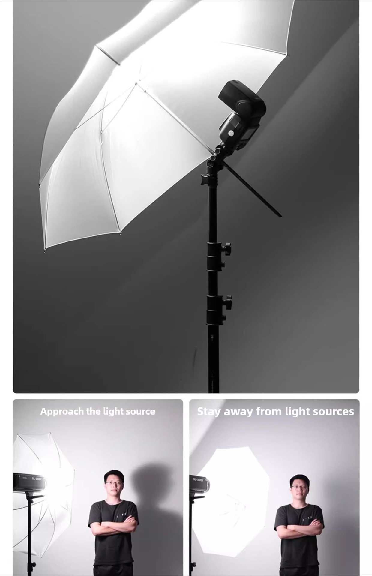 Photography Umbrella Diffuser - Parasolka odbijająca światło do fotografii 33