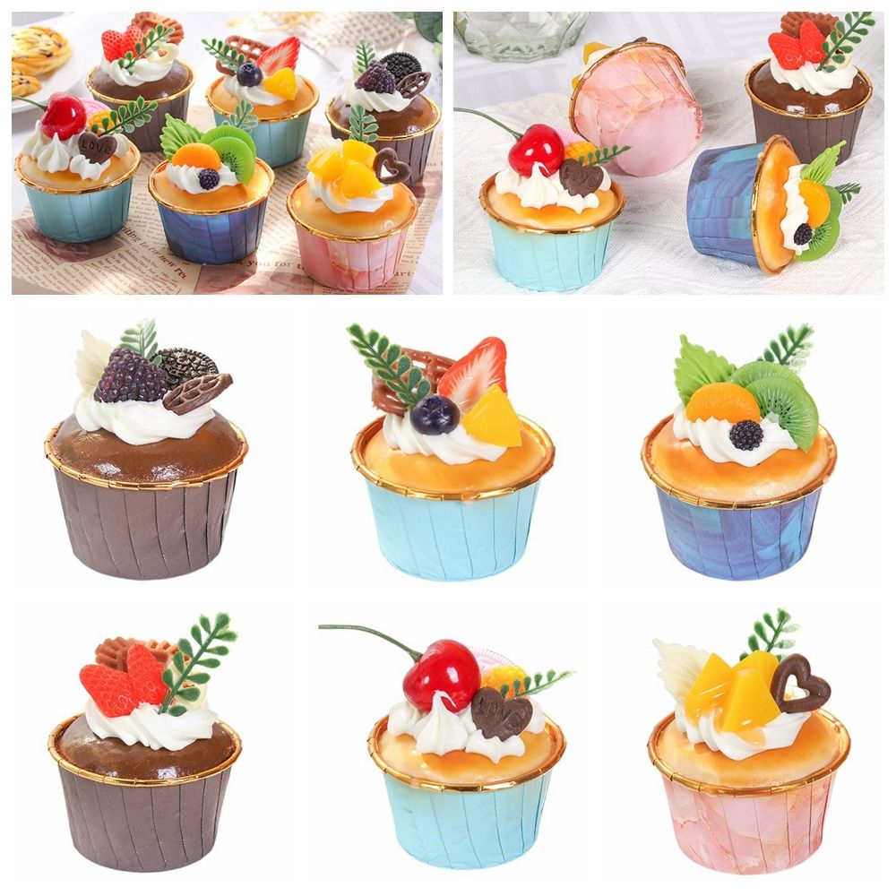 Photography Food - 6 sztuk sztuczne owoce babeczka krem